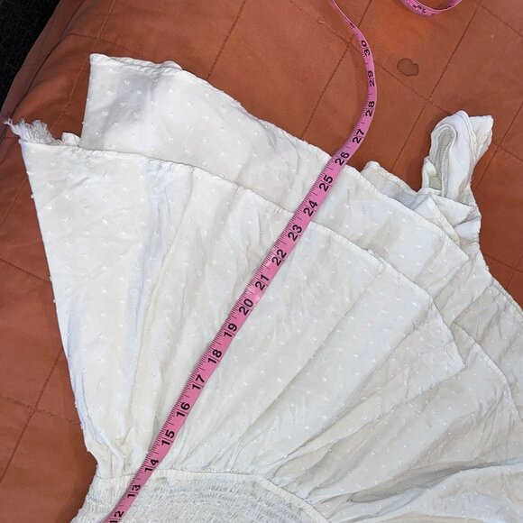 Urban Outfitters Cream Ruffle Smocked Romper ROMantic SmalL S WOMENS - Picture 9 of 10